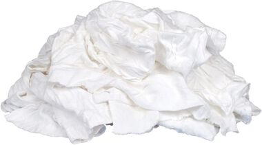 Reclaimed Textiles 20 lb. Poly Bag of NEW White Knit Rags