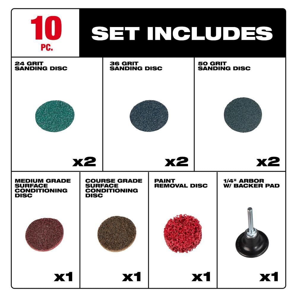 Milwaukee 2 Inch Quick Change Disc Kit, 10 Piece, large image number 2