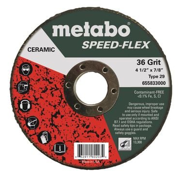 Metabo 4 1/2in Speed Flex 36 7/8 T29 Grinding Disc, large image number 0