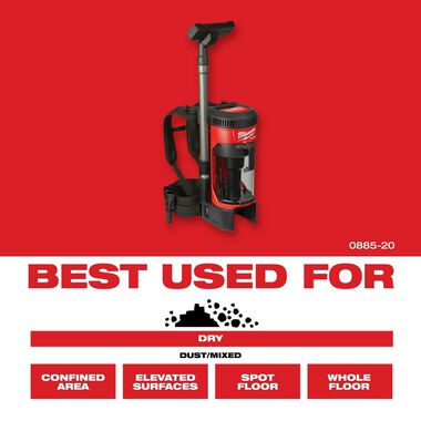 Milwaukee M18 FUEL 3-in-1 Backpack Vacuum (Bare Tool), large image number 12