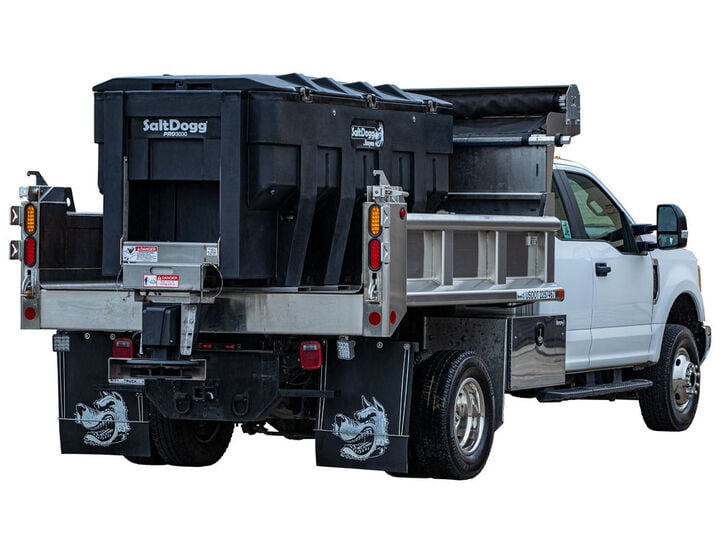 Buyers Products Company SaltDogg PRO3000 3.0 Cubic Yard Electric Poly Hopper Spreader with Auger