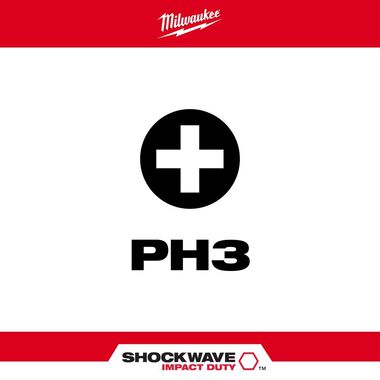 Milwaukee SHOCKWAVE 2-Piece Impact Phillips #3 Insert Bits, large image number 1