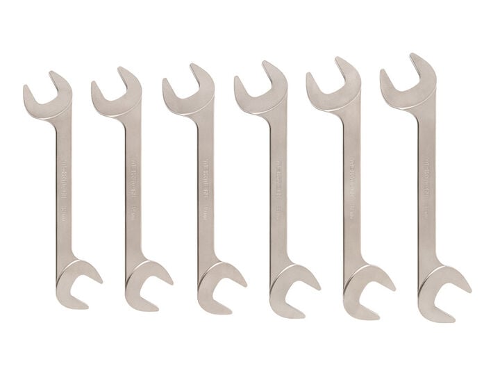 Tekton Angle Head Open End Wrench Set, 6-Piece (33-38 mm)