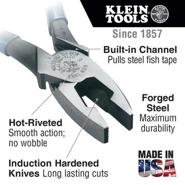 Klein Tools Pliers Side Cut/Fish Tape Pulling, large image number 1