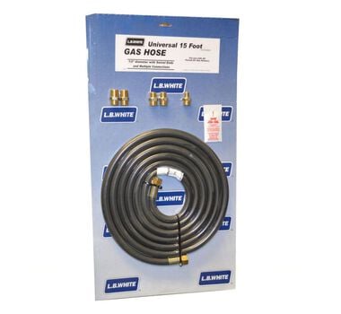 LB White 1/2 In. x 15 Ft. Universal Gas Hose Kit with 5 Adapters
