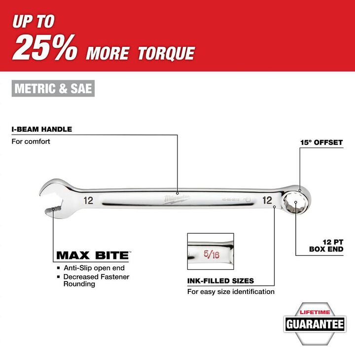 Milwaukee Metric & SAE Combination Wrench Set with PACKOUT Organizer 30 Piece, large image number 2