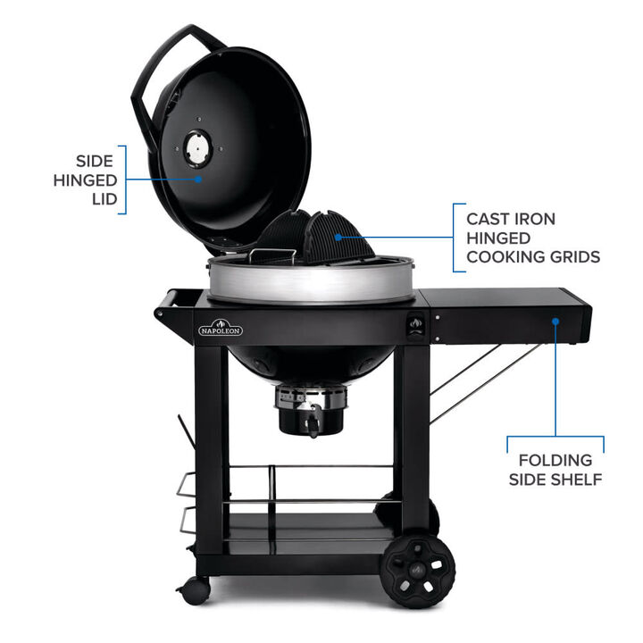 Napoleon Professional 22 Inch Charcoal Kettle Grill Cart, large image number 9