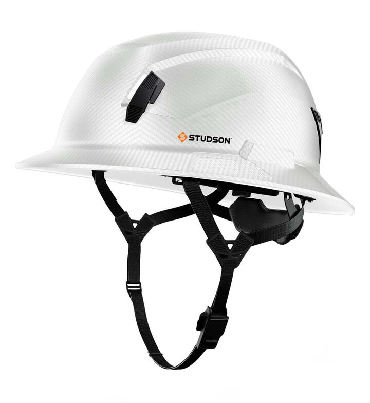 Studson Full Brim Non-Vented Safety Helmet Type 2 Class E White Carbon North America Dual-Certification
