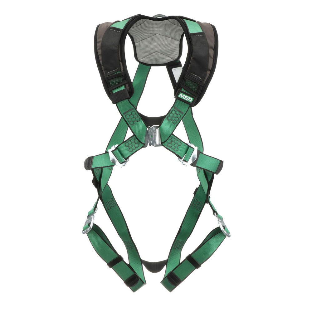 MSA Safety Works V-FORM Green Quick Connect Leg Strap Full Body Safety Harness, large image number 3
