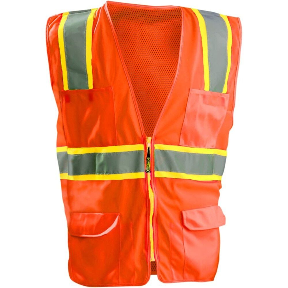 Occunomix Surveyor Safety Vest Orange High Visibility Classic Mesh XL, large image number 1