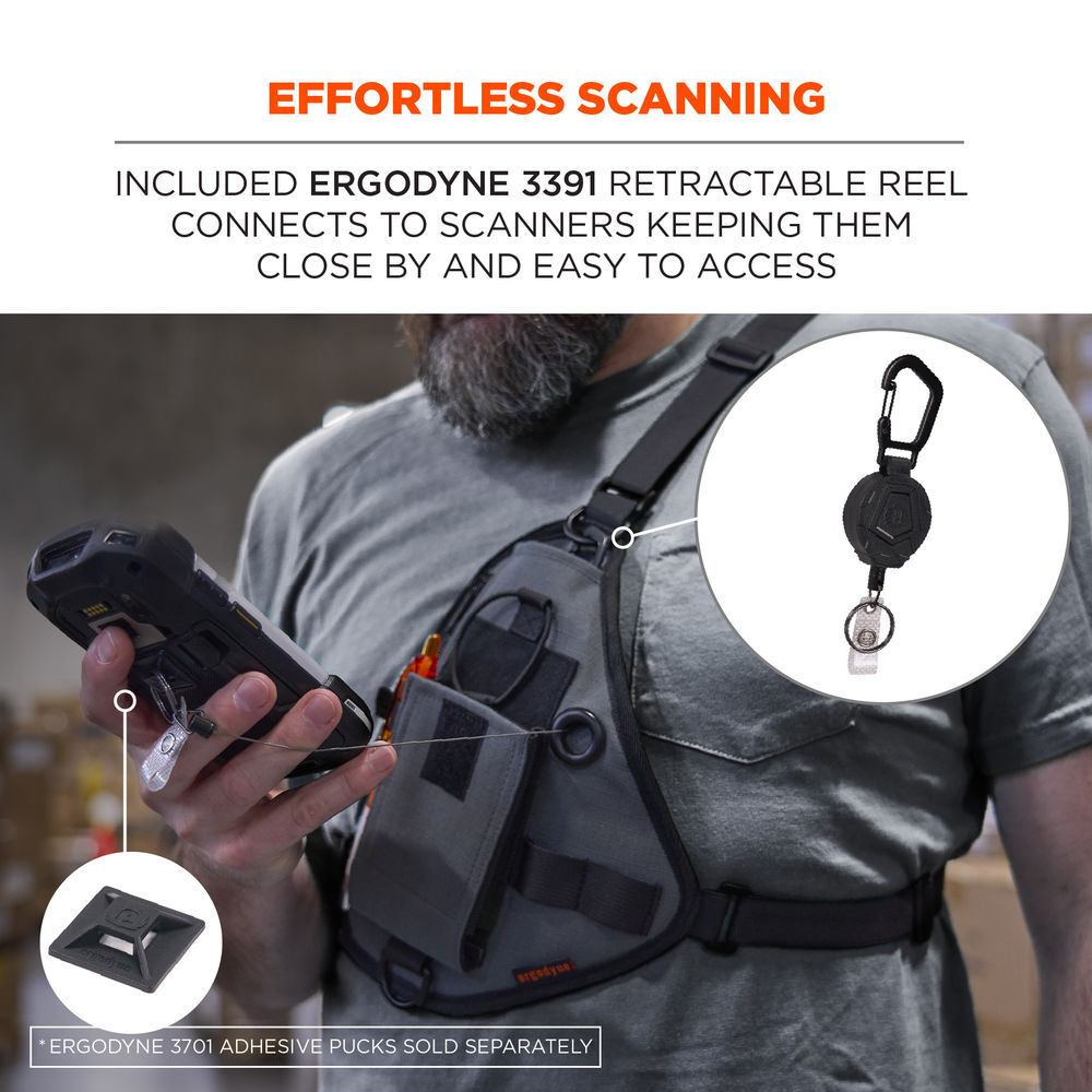Ergodyne 3145 Barcode Scanner Chest Harness Orange, large image number 4
