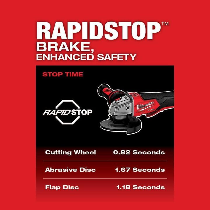 Milwaukee M18 FUEL 4 1/2inch / 5inch Braking Grinder Paddle Switch No Lock (Bare Tool), large image number 24