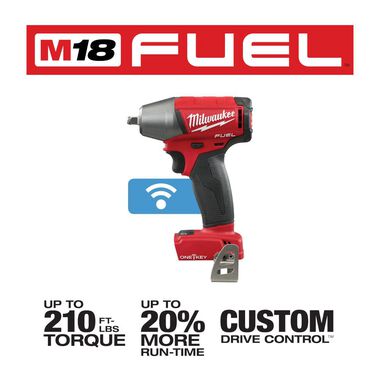 Milwaukee M18 FUEL 3/8 in. Compact Impact Wrench with Friction Ring with ONE-KEY (Bare Tool), large image number 2