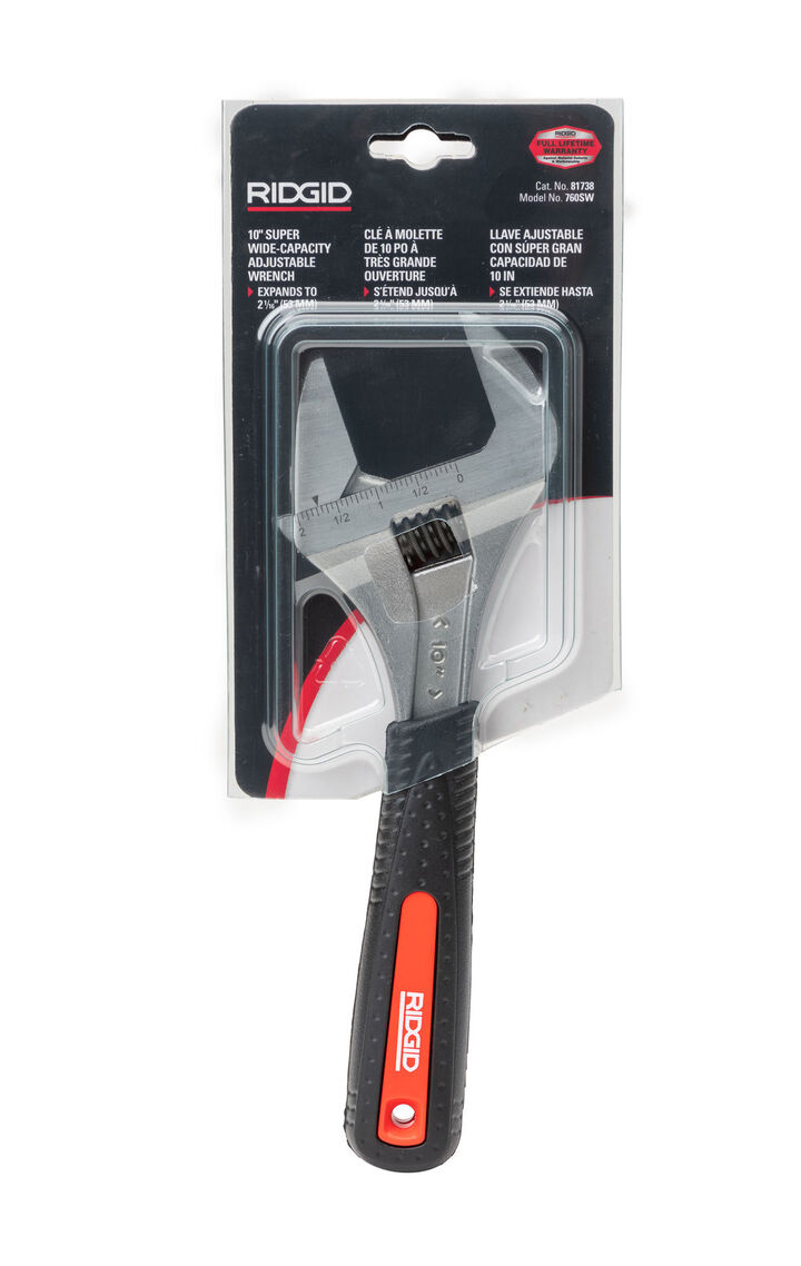 Ridgid 10 Inch Super Wide Capacity Slim Jaw Adjustable Wrench, large image number 1