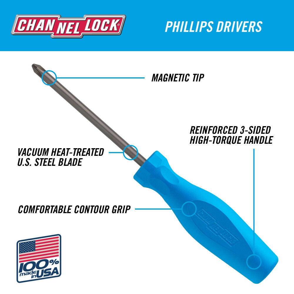 Channellock #1 x 8 Inch Phillips Screwdriver, large image number 6