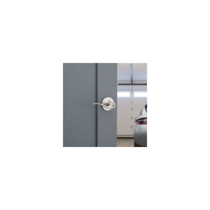 Kwikset Satin Nickel Signature Series Keyed Entry Tustin Door Lever, large image number 3