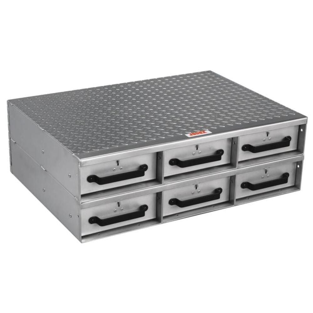 Crescent JOBOX 6 Drawer Short Floor Heavy-Duty Aluminum Drawer Storage 36inW x 12inH x 26inL, large image number 1