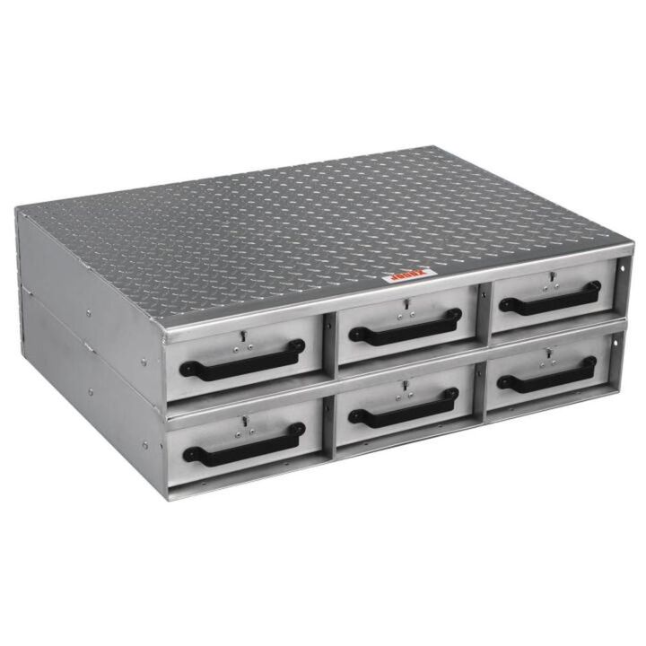 Crescent JOBOX 6 Drawer Short Floor Heavy-Duty Aluminum Drawer Storage 36inW x 12inH x 26inL