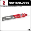 Milwaukee 6 in. 7 TPI THE TORCH Carbide Teeth Metal Cutting SAWZALL Reciprocating Saw Blade, small image number 2