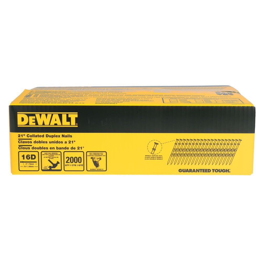DEWALT 21 Degree Collated Duplex Nails 16D 3-1/2 Inch x 0.131 Inch 2000 Pieces Pack of 5 Bundle, large image number 3