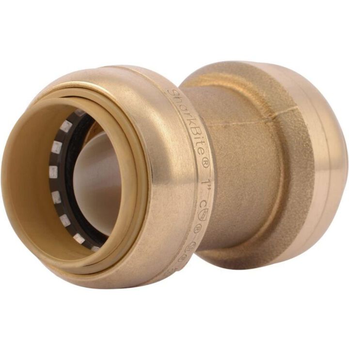 Sharkbite 1in Push T x 1in D Push Brass Coupling, large image number 1