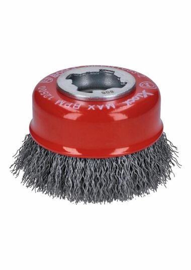 Bosch 3 Inch Wheel Dia. X-LOCK Arbor Carbon Steel Crimped Wire Cup Brush