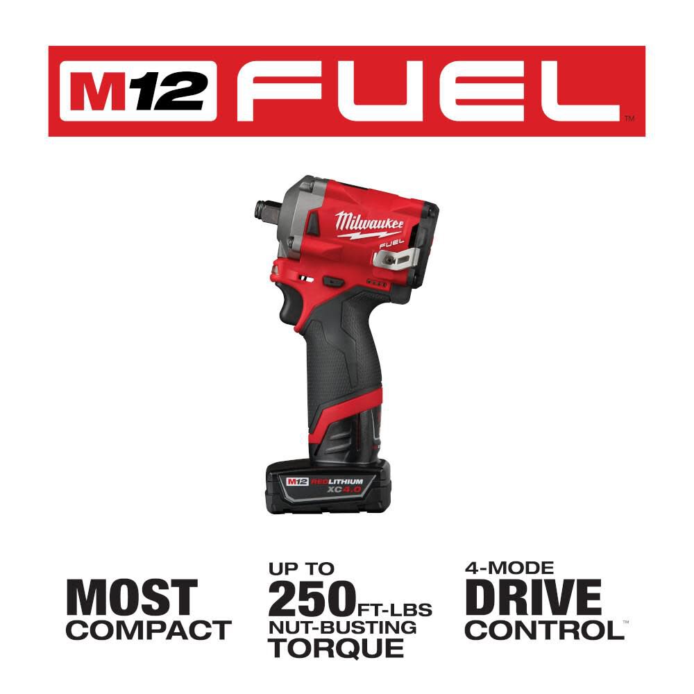 M12 FUEL™ Stubby 1/2 in. Impact Wrench Kit 2555-22 from ...