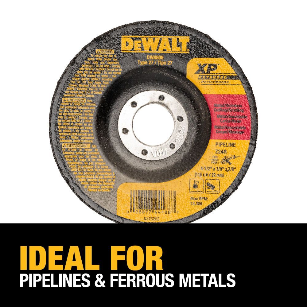 DEWALT 4 1/2-Inch x 1/8-Inch Pipeline Grinding Wheel, large image number 3
