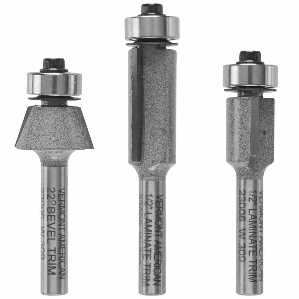 Vermont American 1/2in x 1/2in Laminate Trim 22 Degrees Bevel Trim & Laminate Trim Bits, large image number 1