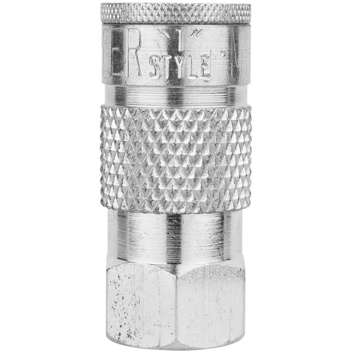 Milton 3/8in FNPT Tru flate/Parker T Style Quick Connect Steel Coupler, large image number 0