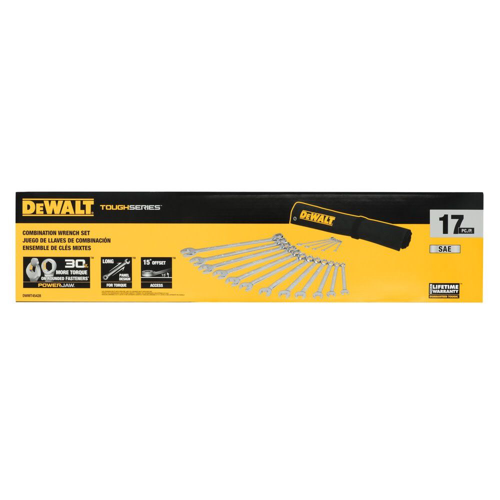 DEWALT TOUGHSERIES 17Pc SAE & 18Pc Metric Combination Wrench Set Bundle, large image number 7