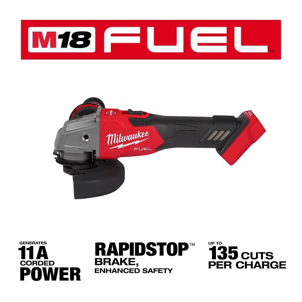 Milwaukee M18 FUEL 4-1/2inch / 5inch Grinder Slide Switch Lock-On (Bare Tool), large image number 4