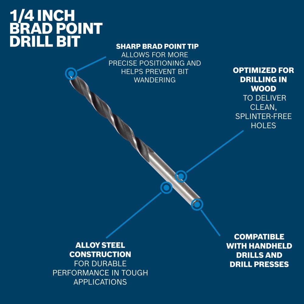 Bosch 1/4 Inch Brad Point Drill Bit, large image number 7