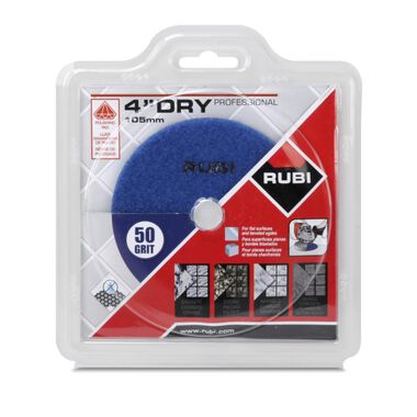 Rubi Tools Resin Dry Polishing Pad 50 Grit 4 In.