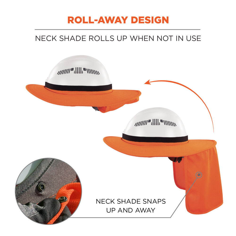 Ergodyne Universal Hard Hat Brim with Neck Shade, Orange, large image number 5