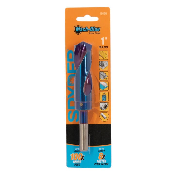 Spyder 1 Inch Reduced Shank S&D Drill Bit, 135 Degree Self-Centering Split Point