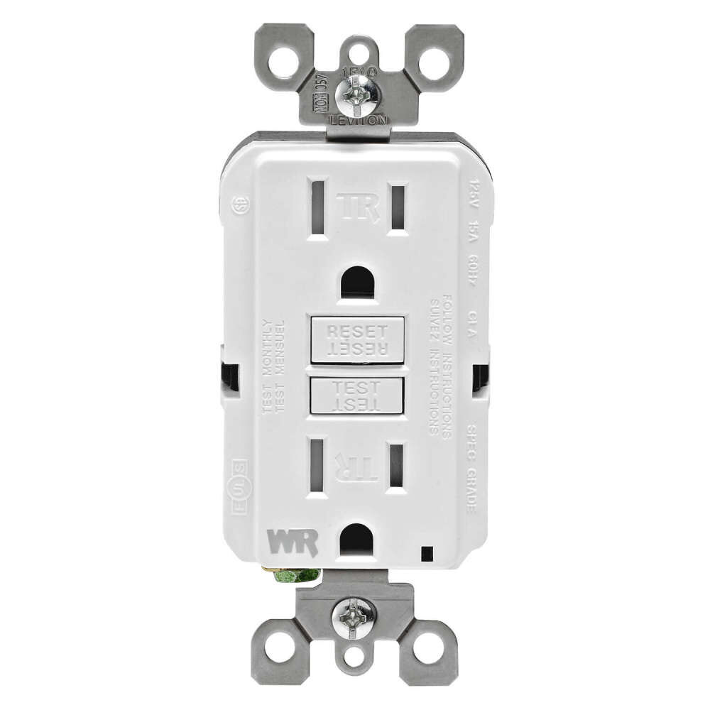 Розетка Leviton Smartlockpro Gfci 15A 125V Двухшпиндельная белая Nema 5-15R 6490₽