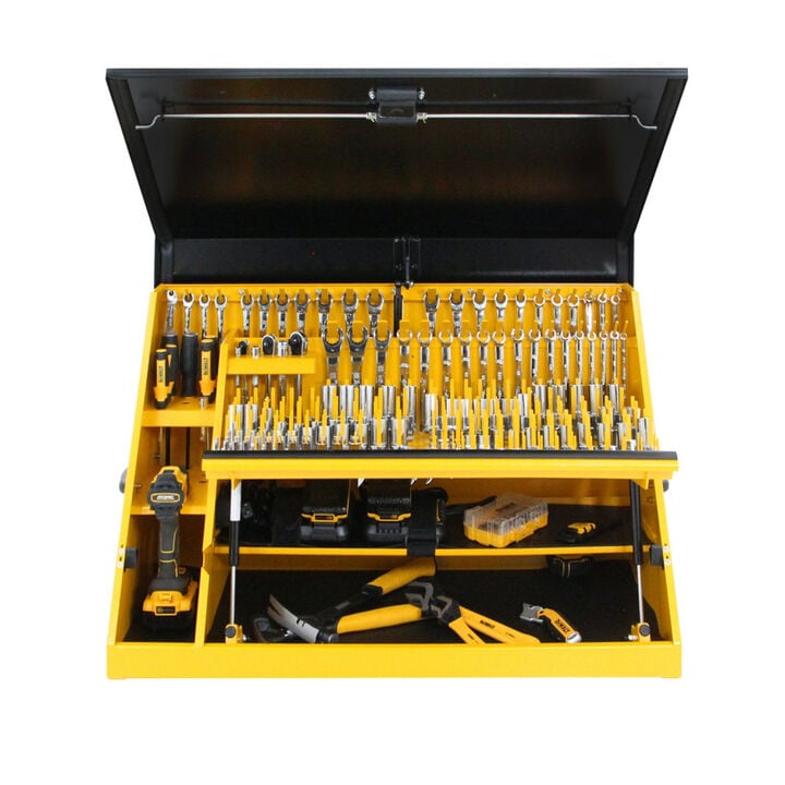 DEWALT 30 Inch x 15 Inch Black Lid and Yellow Body Triangle Toolbox - TOOLBOX ONLY, large image number 17