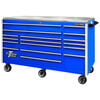 Extreme Tools 72in Blue Roller Cabinet with Chrome Drawer Pulls, small image number 1