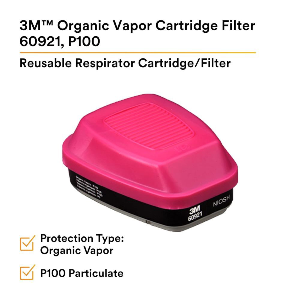 3M 60921 P100 Class Bayonet-Style Organic Vapor Cartridge Filter 2 Pieces, large image number 8