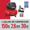 Porter Cable 6 Gallon 150 PSI Portable Electric Air Compressor and 18 Gauge Brad Nailer Combo Kit, small image number 2