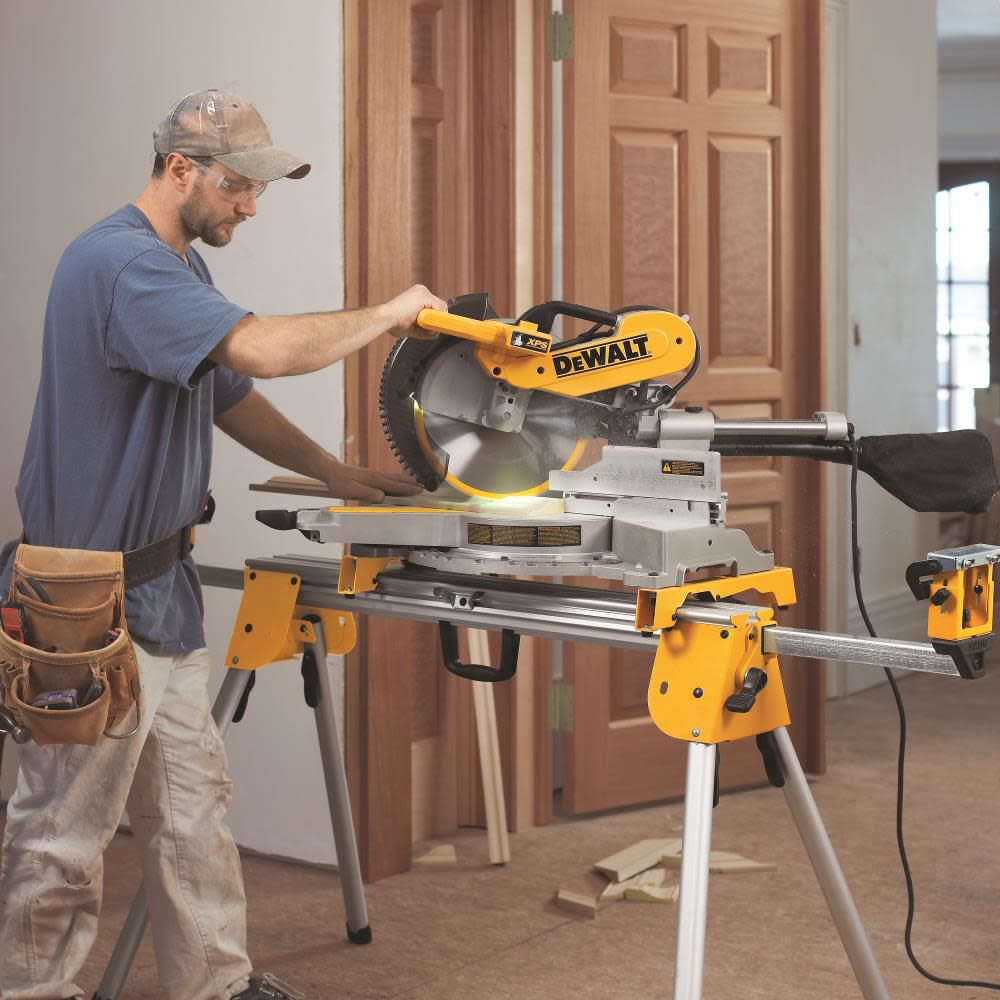 DEWALT 12 Inch Double Bevel Sliding Compound Miter Saw Saw Stand Bundle DWS780 DWX724 Acme Tools