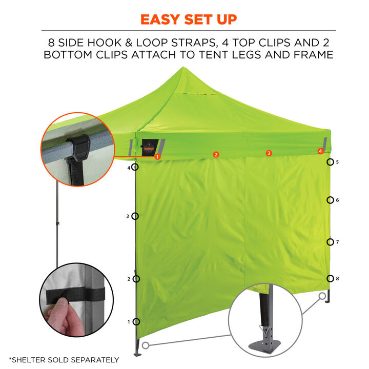 Ergodyne 10 Ft x 10 Ft Enclosed Pop-Up Tent Kit Hi-Vis Green, large image number 7