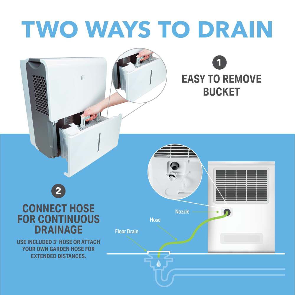 Perfect Aire 50 Pint 4500 Sq Ft Dehumidifier with Continuous Drainage, large image number 10