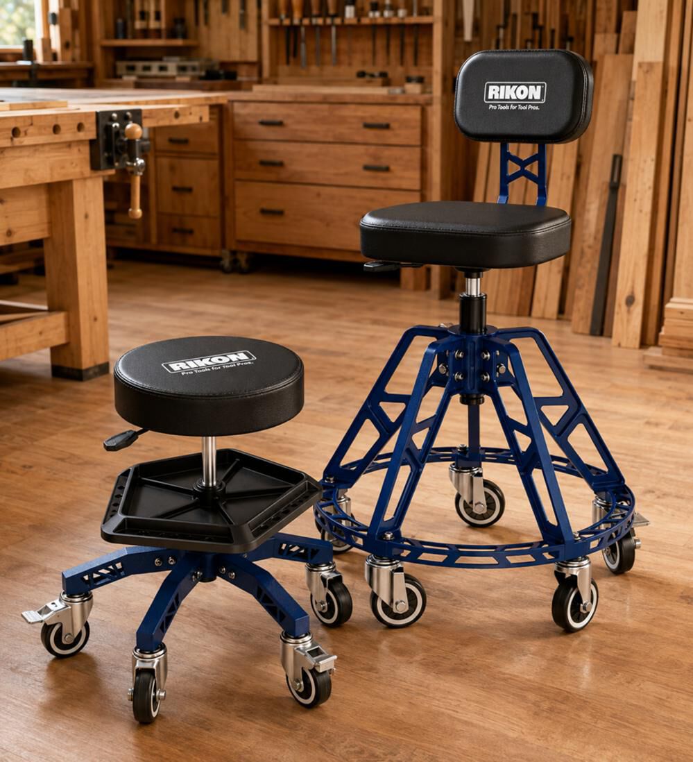 RIKON Heavy Duty Low Rolling Shop Stool, large image number 4