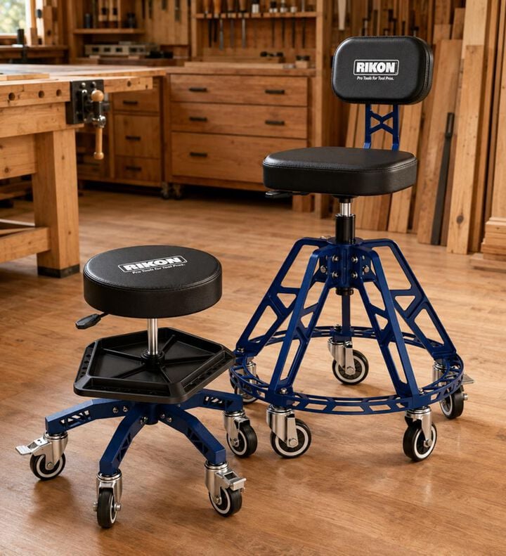 RIKON Heavy Duty Low Rolling Shop Stool, large image number 3