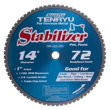 Tenryu 14In x 72CT Dry Cut Low RPM Metal Blade, large image number 0