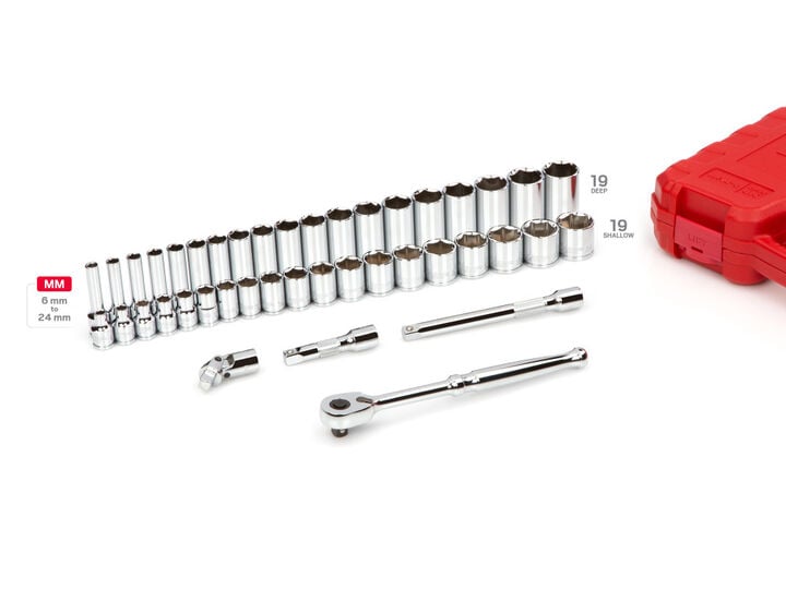 Tekton 3/8 Inch Drive Shallow and Deep 6p Socket Set, 42pc (6 - 24 mm), large image number 2
