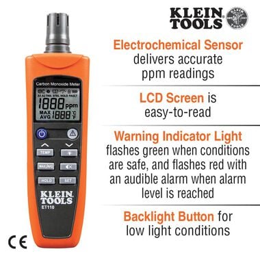 Klein Tools Carbon Monoxide Meter, large image number 1