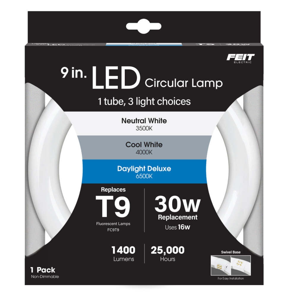 Feit Electric 9 Inch 16W 1400 Lumens T9 G10Q 4-Pin Circular LED Light White, large image number 3